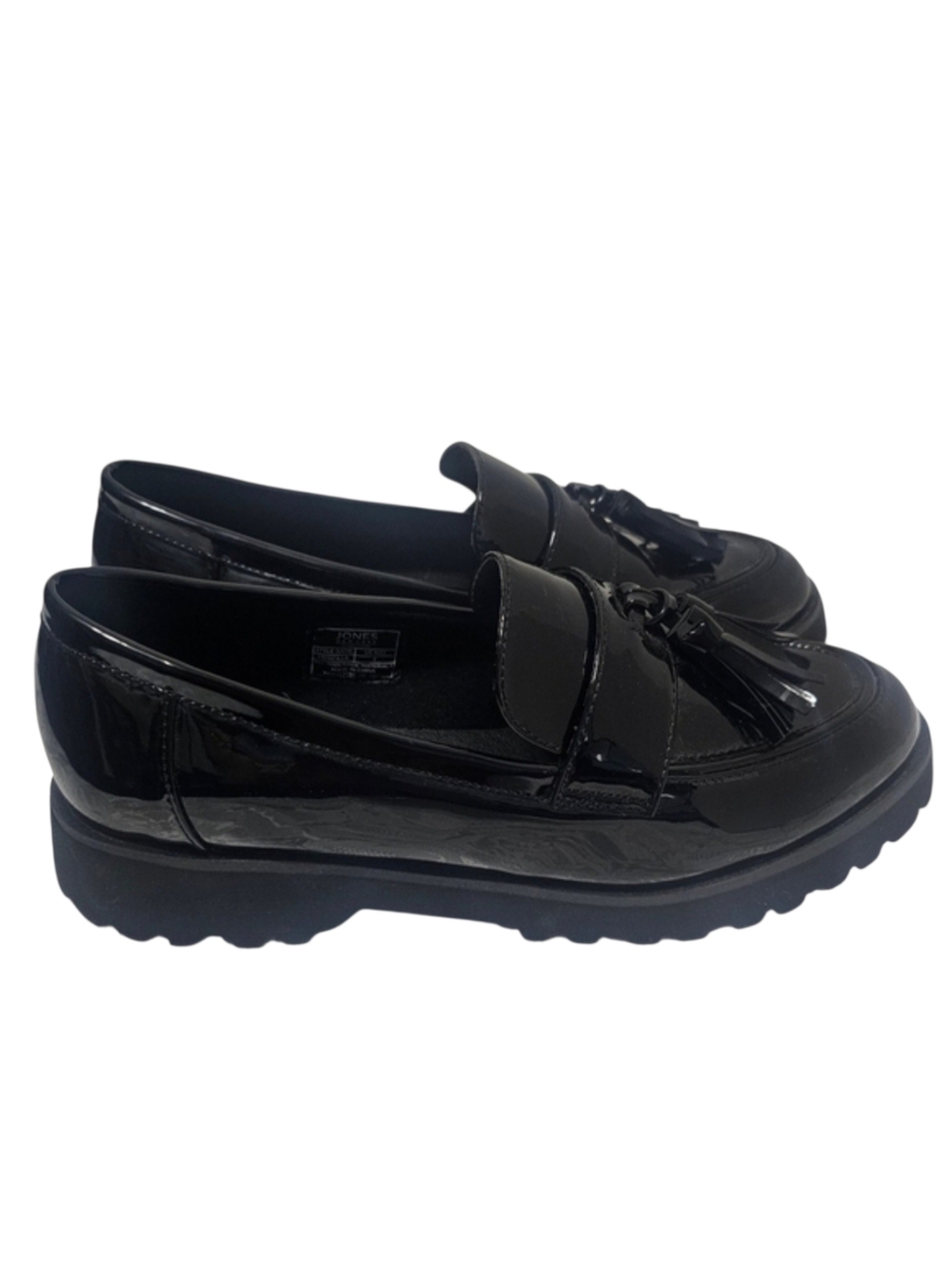 Jones New York Signature Priscilla Black Glossy Loafers Sz 9